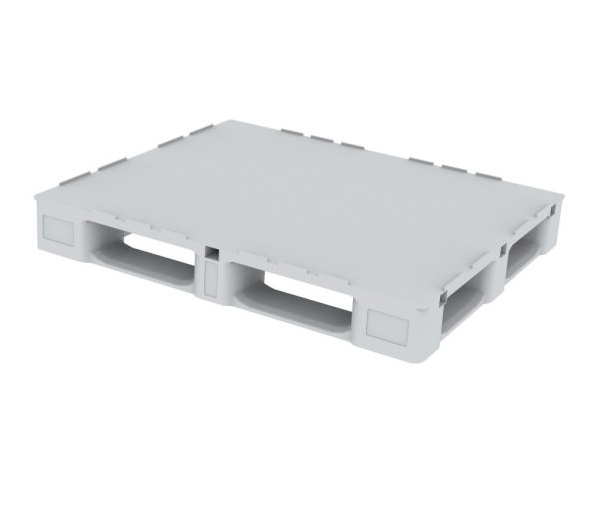 Plastic Pallet 1000x1200x150 Hygienic Closed Deck w/o Rims three runners