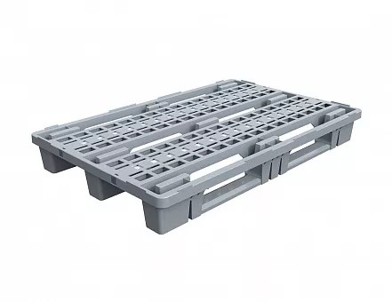 Multipurpose solid plastic pallet with two runners 1200x800